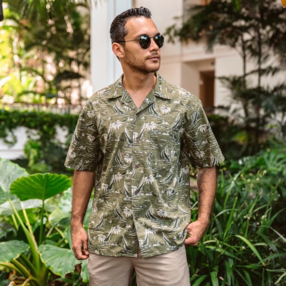 Reyn Spooner x Uniqlo Hawaiian Button Front Short Sleeve Cotton Shirt L - Picture 1 of 9